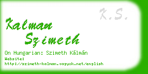 kalman szimeth business card