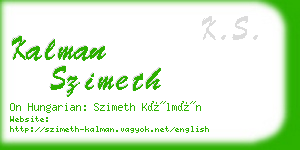 kalman szimeth business card